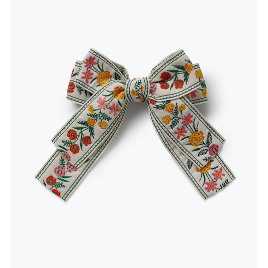Garden Study Jacquard Ribbon Bow Clip