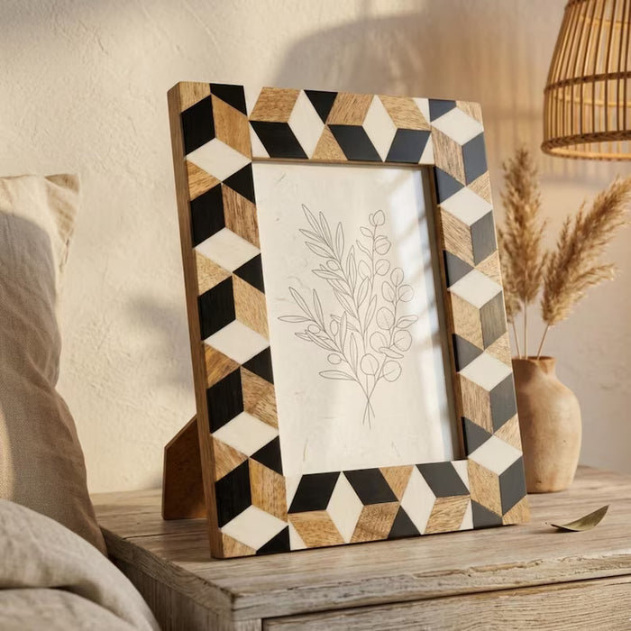 Geometric Resin Inlay Photo Frame