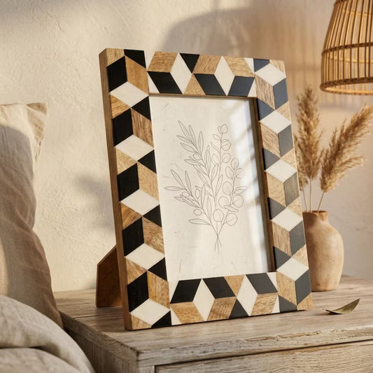 Geometric Resin Inlay Photo Frame