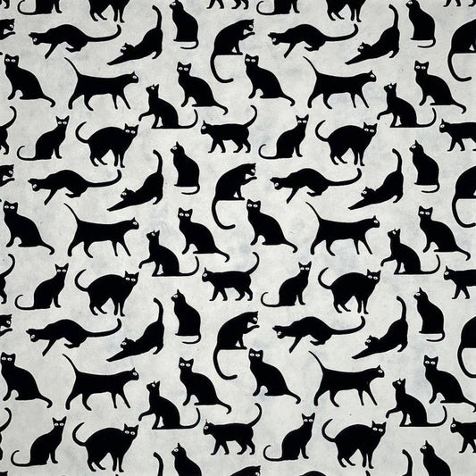Giftwrap - Cats black on cream