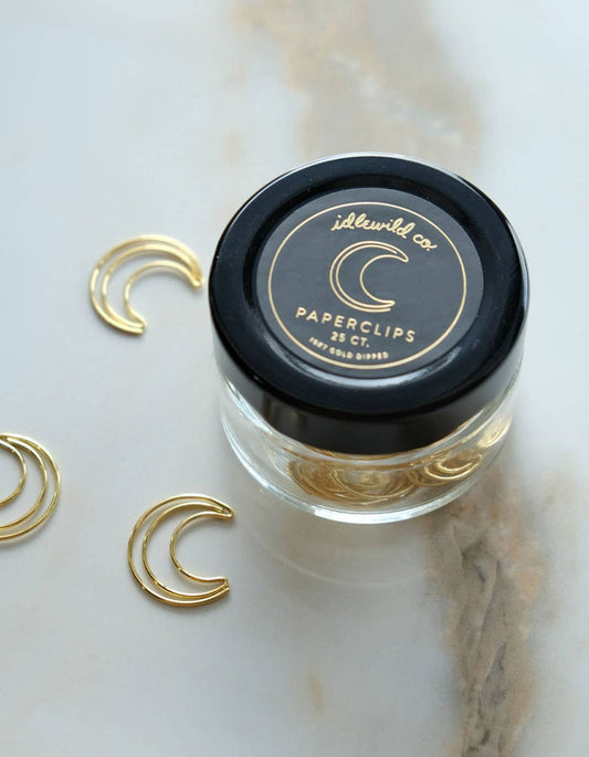 Gold Crescent Moon Paper Clips (25ct)