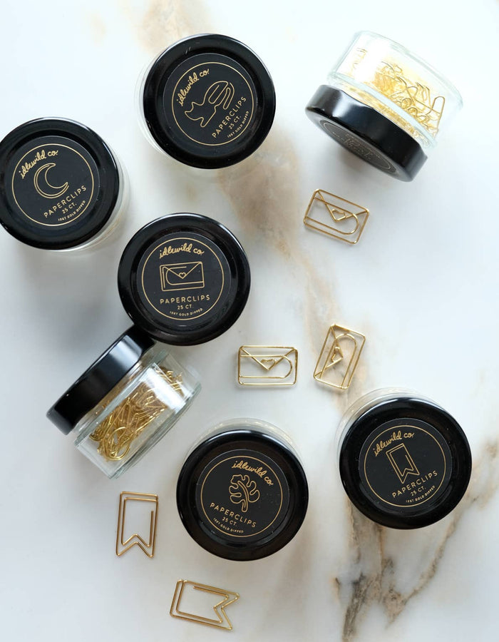 Gold Crescent Moon Paper Clips (25ct)