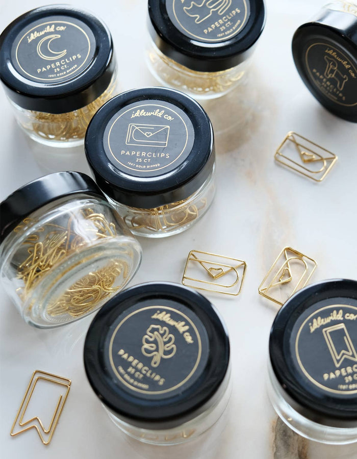 Gold Crescent Moon Paper Clips (25ct)
