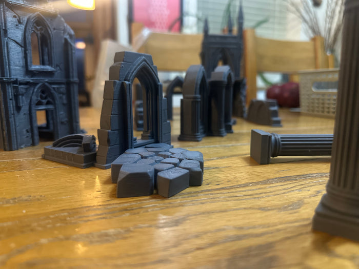 Gothic Ruins Terrain Set – Modular Two-Building Bundle – UK Delivery Included