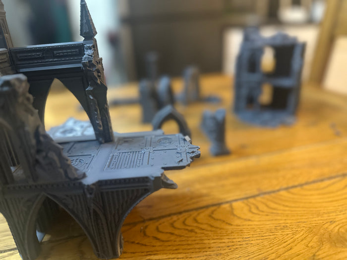 Gothic Ruins Terrain Set – Modular Two-Building Bundle – UK Delivery Included
