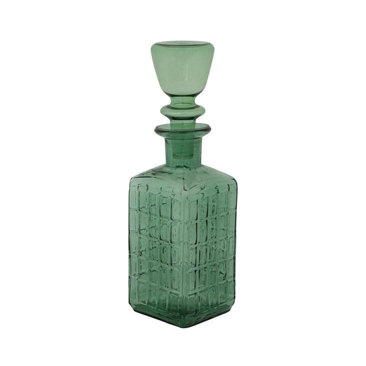 Green Grid Glass Decanter