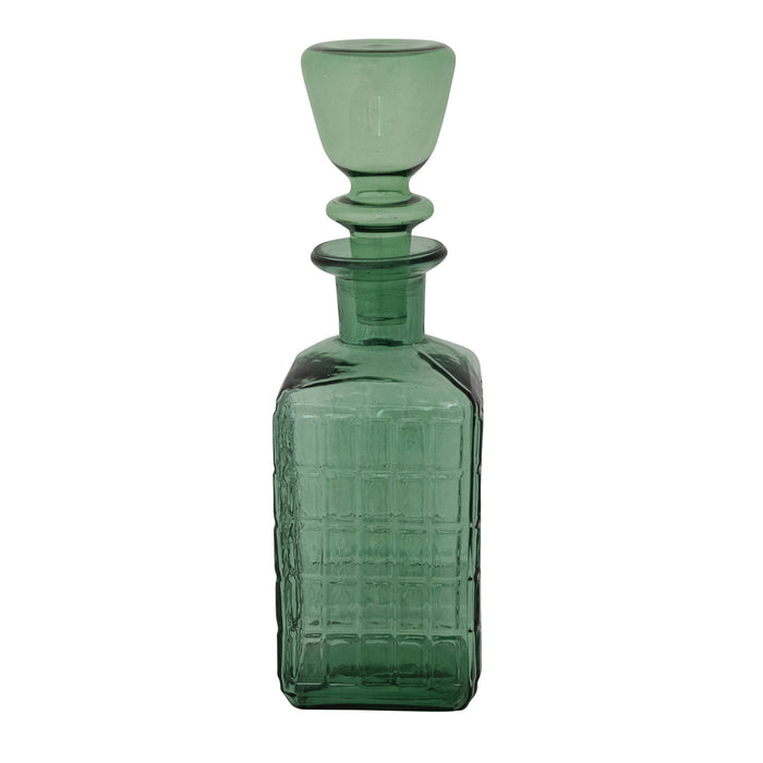 Green Grid Glass Decanter