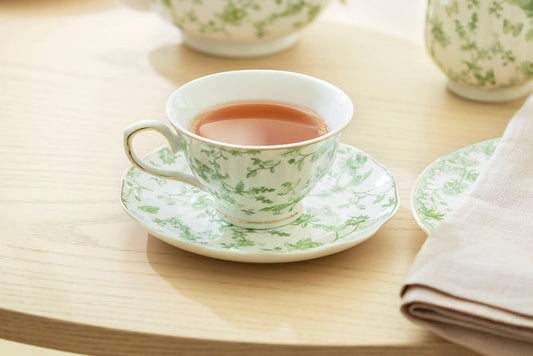Greeny Garden Fine Porcelain Tea Cup and Saucer