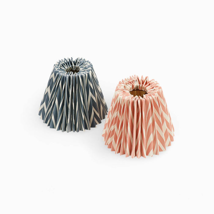HAND MARBLED SMALL PLEATED LAMPSHADE - PEACH BANYAN