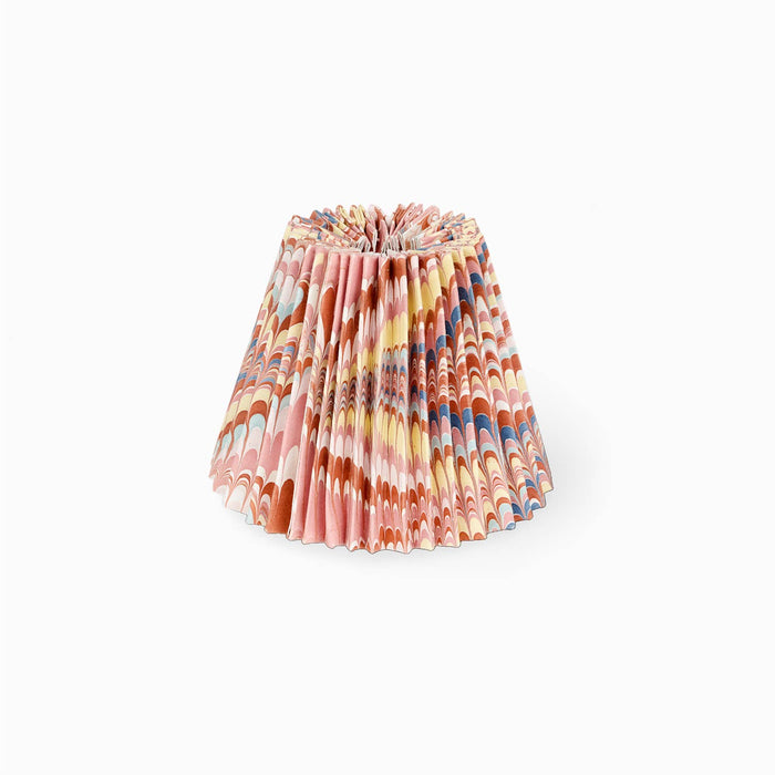 HAND MARBLED SMALL PLEATED LAMPSHADE - TWILIGHT MOUNTAIN