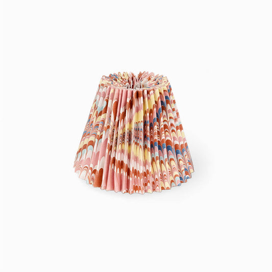 HAND MARBLED SMALL PLEATED LAMPSHADE - TWILIGHT MOUNTAIN