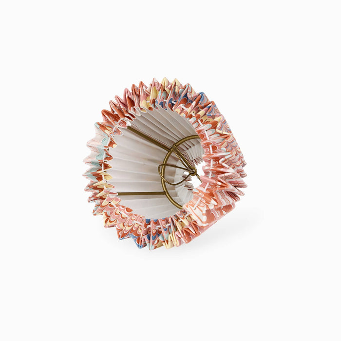 HAND MARBLED SMALL PLEATED LAMPSHADE - TWILIGHT MOUNTAIN