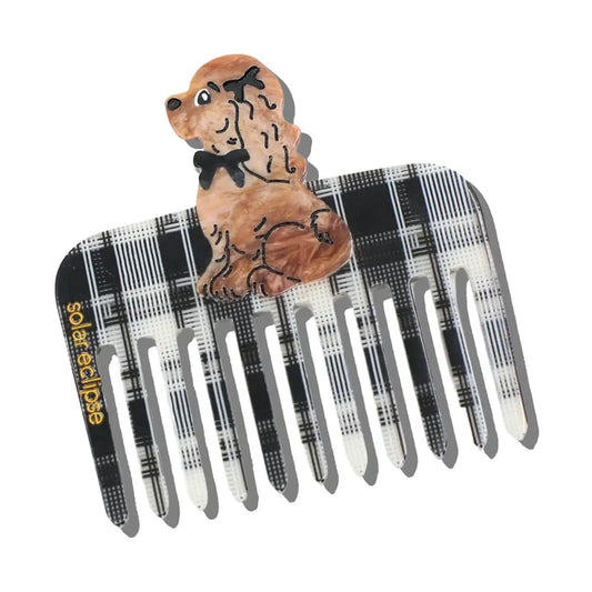 Hand-Painted Coquette Puppy Pocket Comb | Eco-Friendly