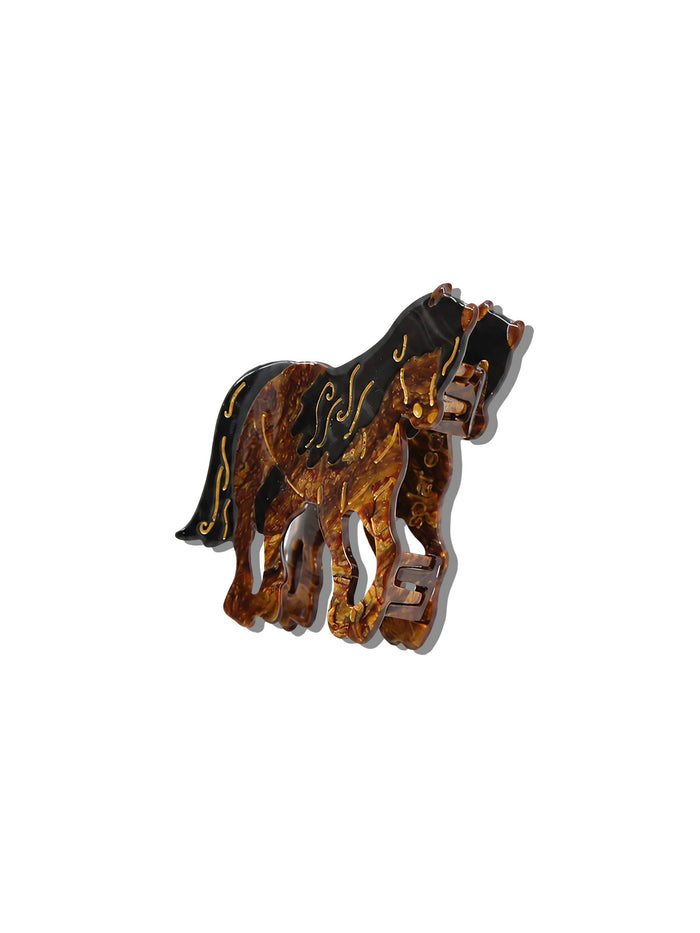 Hand-painted Horse Claw Hair Clip | Eco-Friendly