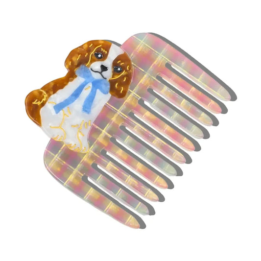Hand-Painted King Charles Pocket Comb | Eco-Friendly