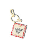 Hand-painted New York Pizza Box Bag Charm + Keychain | Eco-Friendly