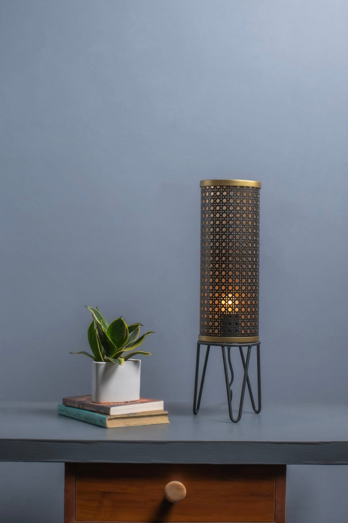 Handcrafted Metal Table Lamp - Artistically for Home Decoration, Bedroom, Living Room, Side Table - The Rug Decor