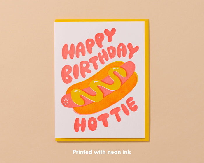 Happy Birthday Hottie Letterpress Card