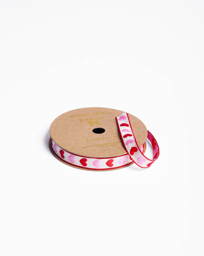 Hearts Woven Ribbon || Valentine's Day Ribbon