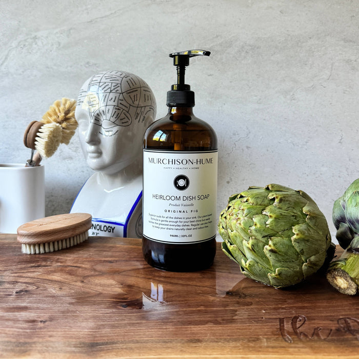 Heirloom Dish Soap in Amber Glass Dispenser