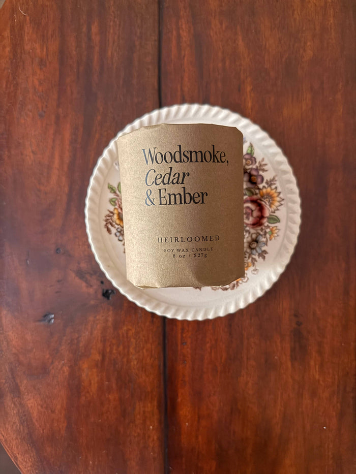 Heirloomed Candle - Woodsmoke, Cedar & Ember - Fall Candle