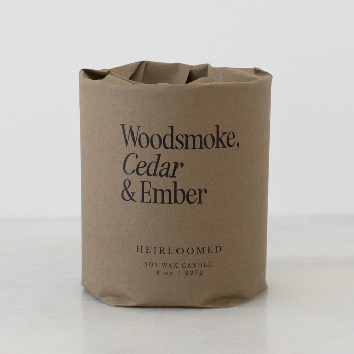 Heirloomed Candle - Woodsmoke, Cedar & Ember - Fall Candle