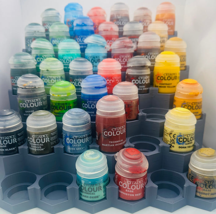 High Capacity Citadel Paint Rack 42 Pot Modular Paint Storage Holder