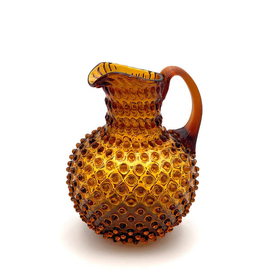 Hobnail Glass Pitcher | Saffron Light | 2L | Vintage Jug