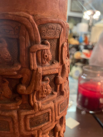 Alva Studios Mayan Vase Repro Smithsonian Institute 1954 14" MCM