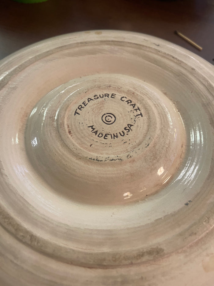 Vintage MCM Treasure Craft 10" Round Indian Ashtray Mid Century Modern BoHo