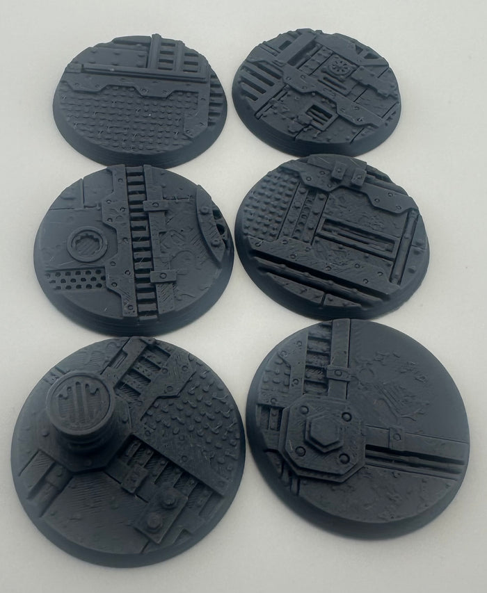Industrial Detail Bases – Metric Patterned Round Bases Set of 6 - UK delivery included - UK delivery included.