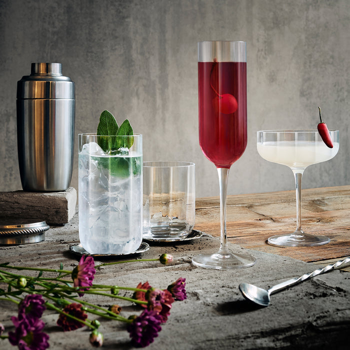 Italian Premium Flute Glasses | 7oz | Jazz |Set of 4 - Luigi Bormioli USA
