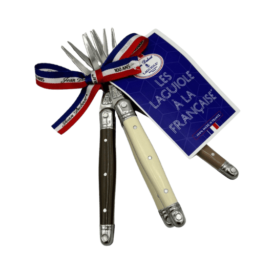 Jean Dubost 4 Cocktail Fork Linen