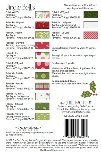 Jingle Bells Quilt Pattern - The Quilt Factory