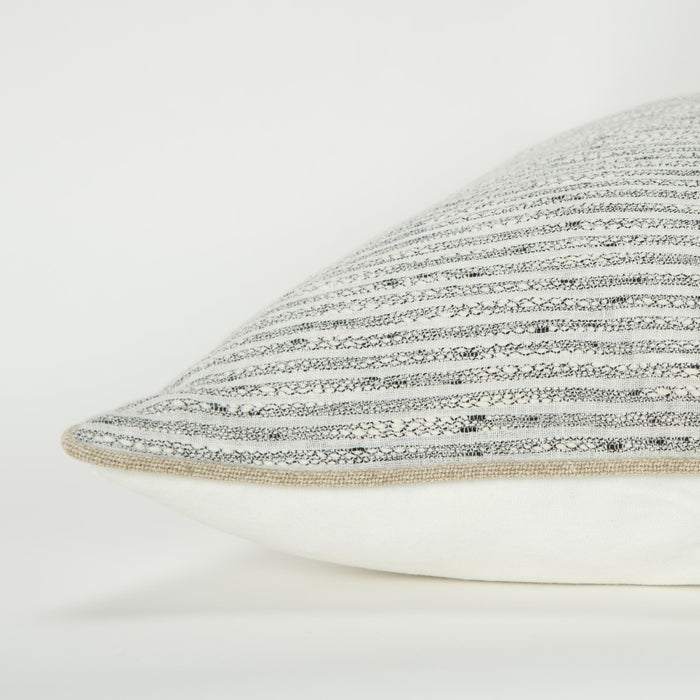 JOHANNSEN GRAY STRIPE MODERN INDUSTRIAL THROW PILLOW