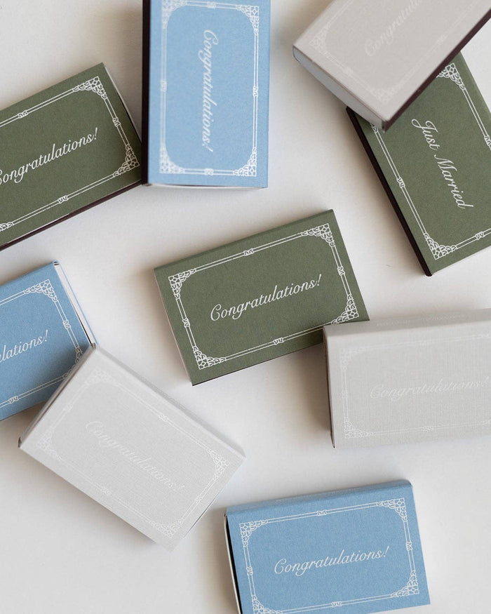Just Married Matchbox (Sage)