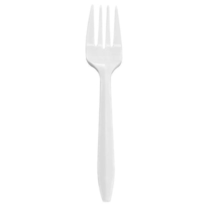 Karat PP Plastic Medium Weight Forks Bulk Box - White - 1,000 ct