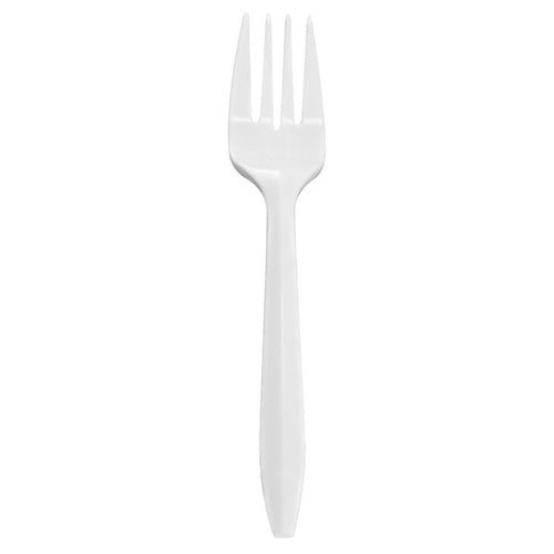 Karat PP Plastic Medium Weight Forks Bulk Box - White - 1,000 ct