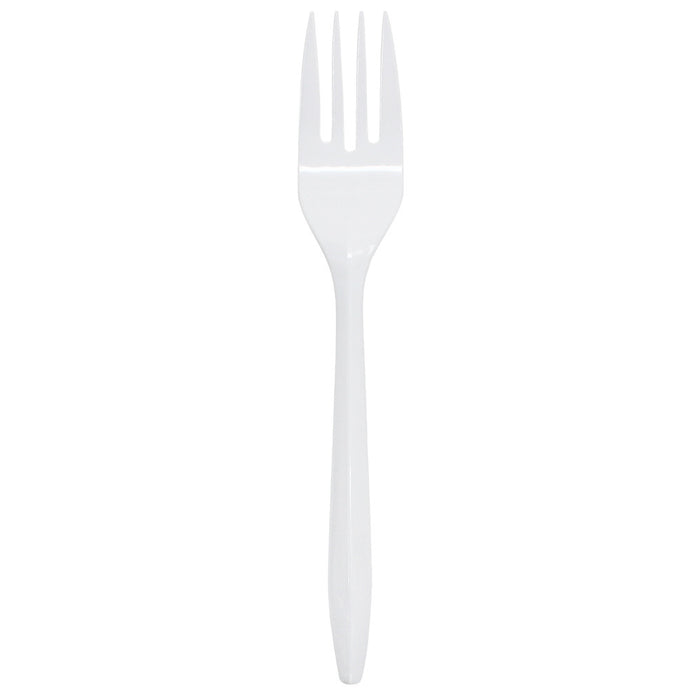 Karat PS Plastic Medium Weight Forks Bulk Box - White - 1,000 ct