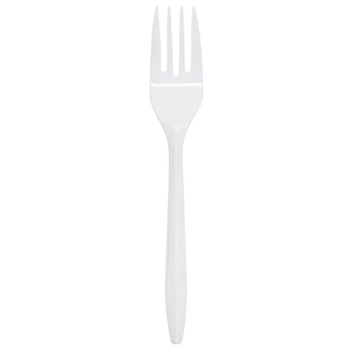 Karat PS Plastic Medium Weight Forks Bulk Box - White - 1,000 ct