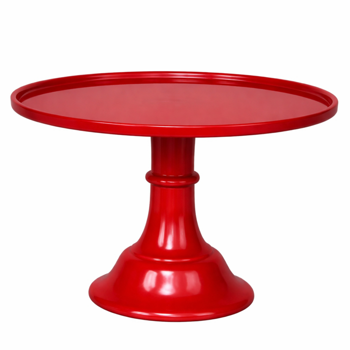 LARGE CHERRY RED PEDESTAL MELAMINE CAKE STAND