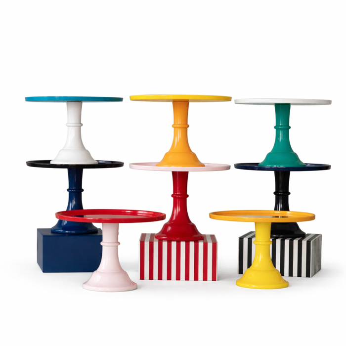 LARGE CHERRY RED PEDESTAL MELAMINE CAKE STAND