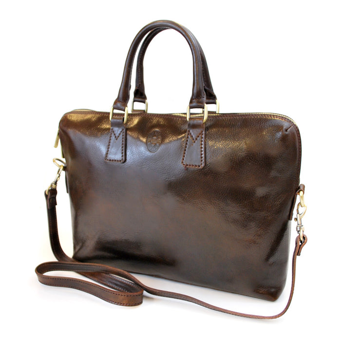 Leather NYPL Bookbinding Stamp Briefcase - The New York Public Library Shop