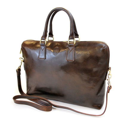 Leather NYPL Bookbinding Stamp Briefcase - The New York Public Library Shop