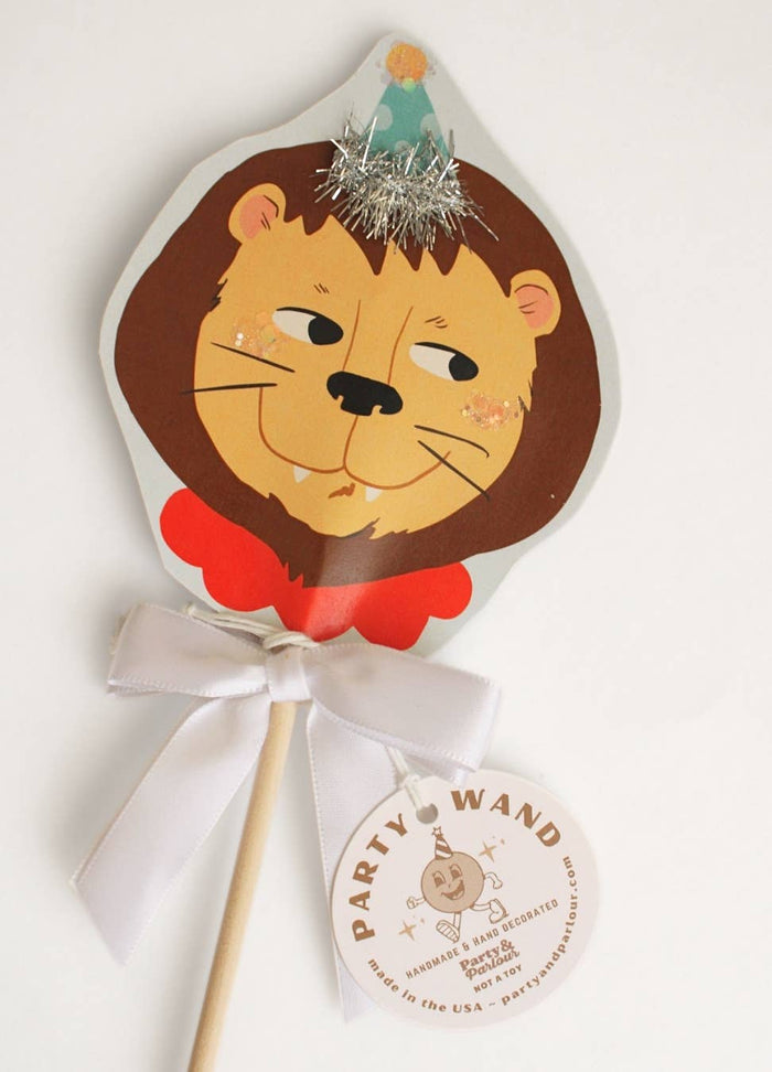 Leonardo Lion Handmade Glitter Party Wand Decoration