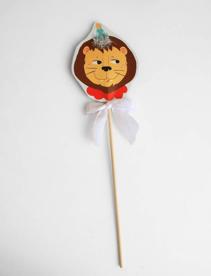 Leonardo Lion Handmade Glitter Party Wand Decoration