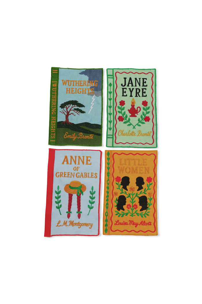 Literary Heroines Embroidered Cocktail Napkins, Set of 4