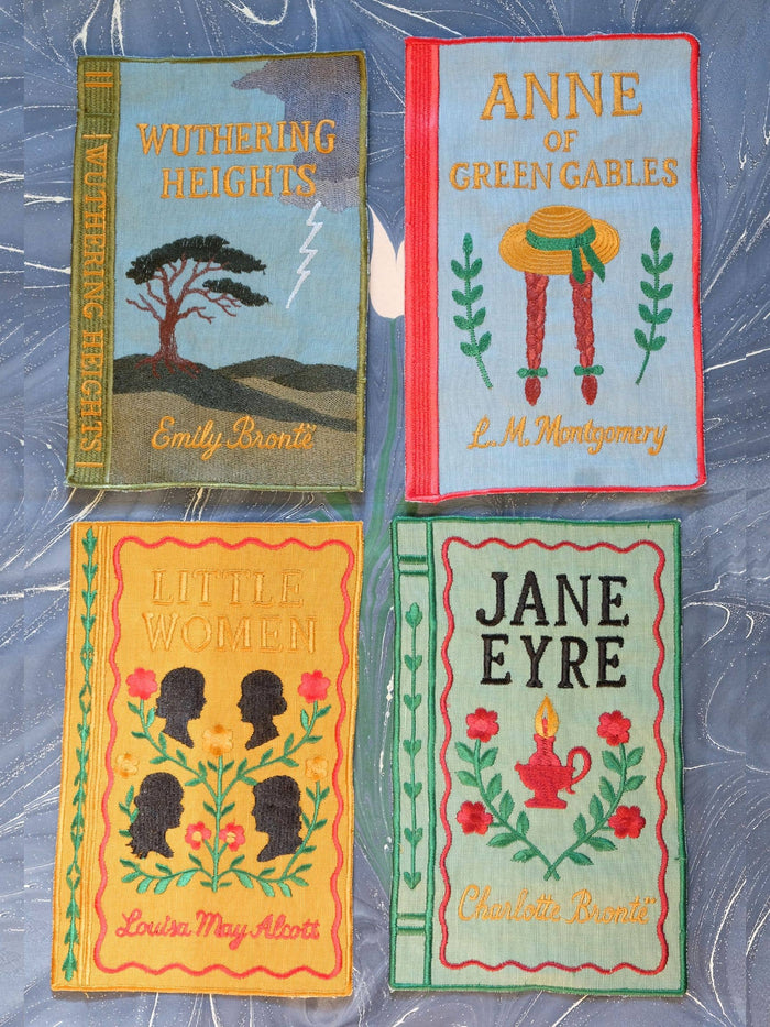 Literary Heroines Embroidered Cocktail Napkins, Set of 4
