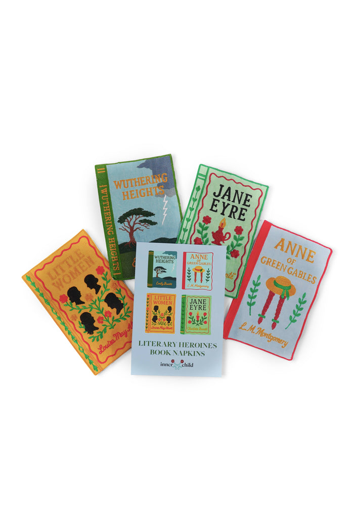 Literary Heroines Embroidered Cocktail Napkins, Set of 4