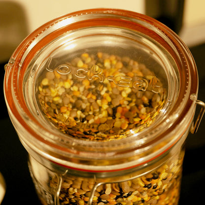Lock-Eat jar filled with legumes